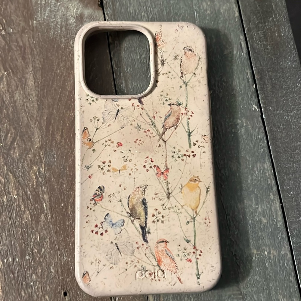 Pela iPhone 13 Max case. Bird pattern.